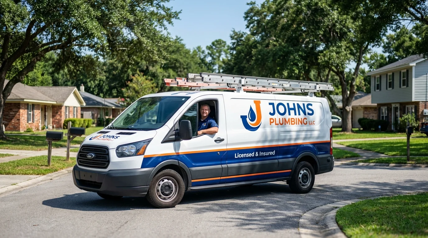 Johns Plumbing LLC service van in Crittenden, KY